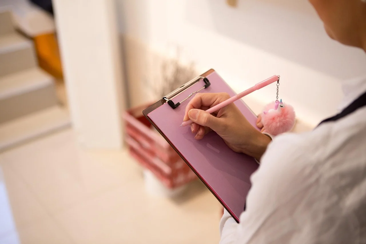 A clipboard with a checklist and a cup of coffee on a desk, representing a customer retention health check