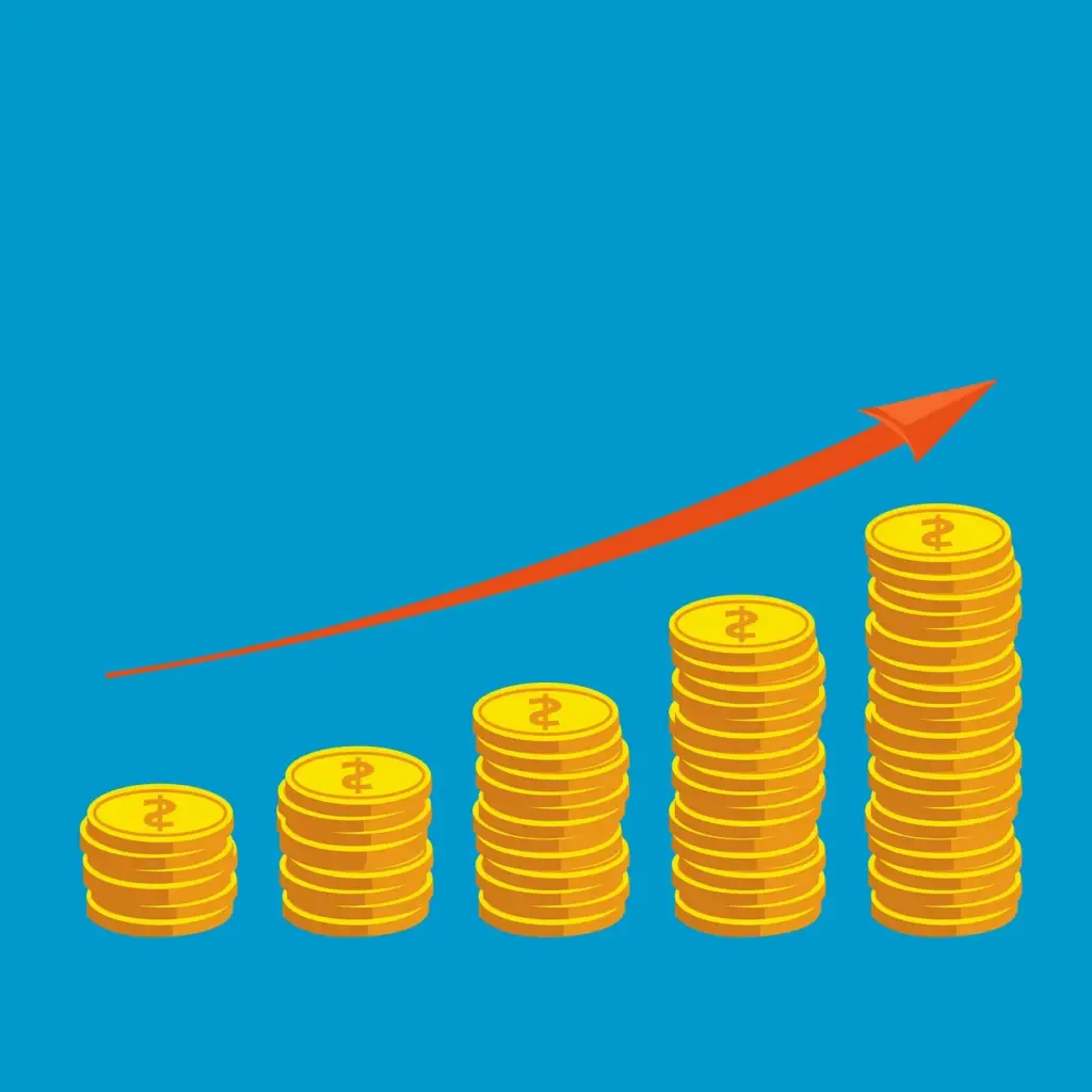 A upward trending growth chart on a digital display indicating customer loyalty and retention